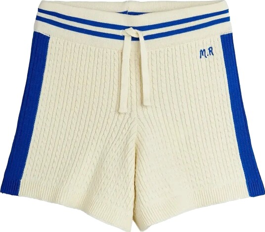 Mini Rodini Cable Knit Shorts   Cream   80/86