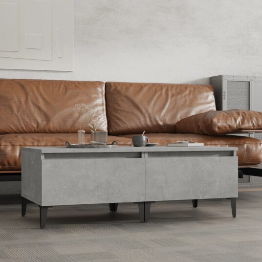 Sidebord 2 stk betonggrå 50x46x35 cm konstruert tre 8720845668709