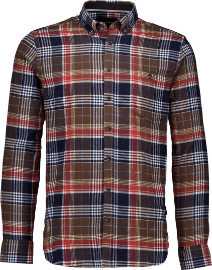 Lindbergh Large Checked Brushed Shirt L/S Brown L