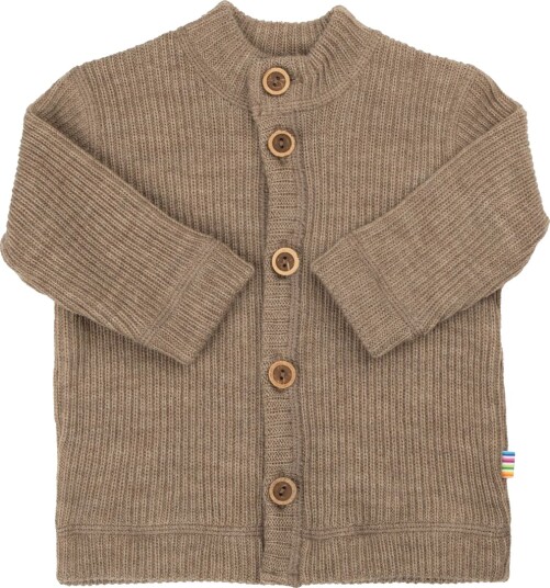 Joha Ribbestrikket ull cardigan til barn beige 130 130