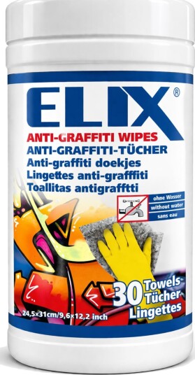 Rengjøringsservietter for graffiti ELIX ANTI GRAFFITI WIPES 30 stk Rengjøringsservietter for graffiti ELIX ANTI GRAFFITI WIPES 30 stk