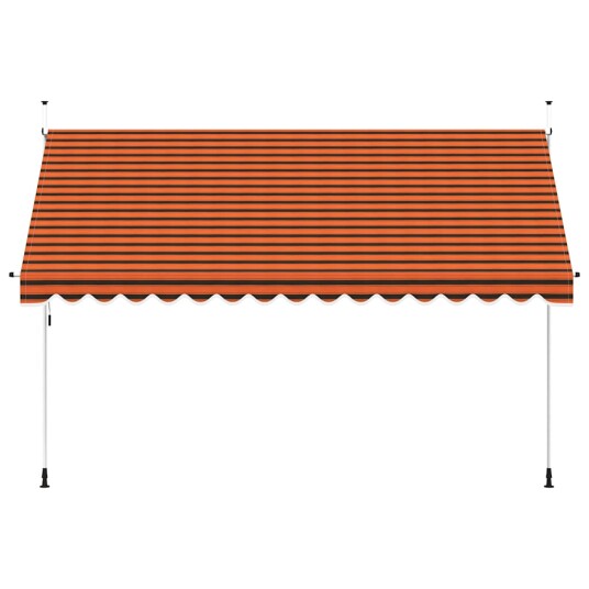 vidaXL Manuell uttrekkbar markise 400 cm oransje og brun