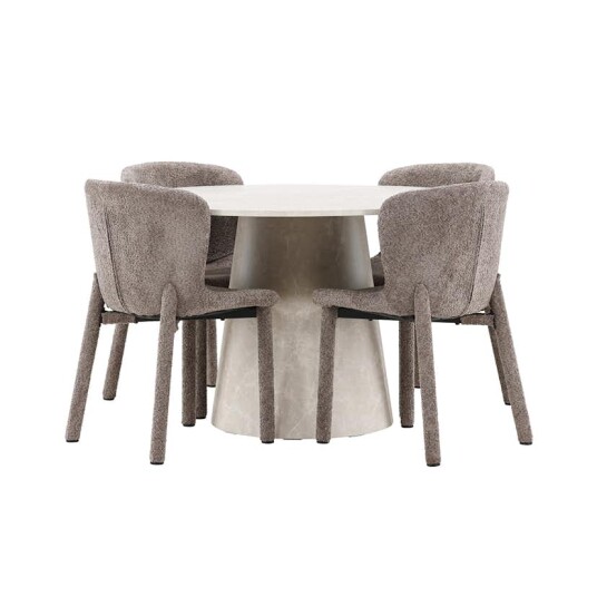 Spisegruppe Venture Home Lanzo Ø120 cm med 4st Astoria Spisestoler