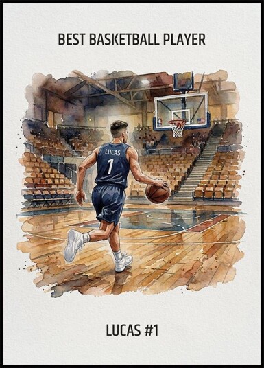 Youth Basketball Boy Personal Plakat Plakat / 70x100cm