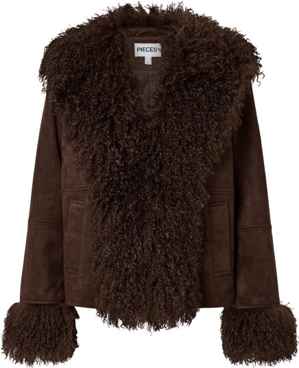 Pieces Pcnanna Brushed Short Jacket HOT FUDGE XS
