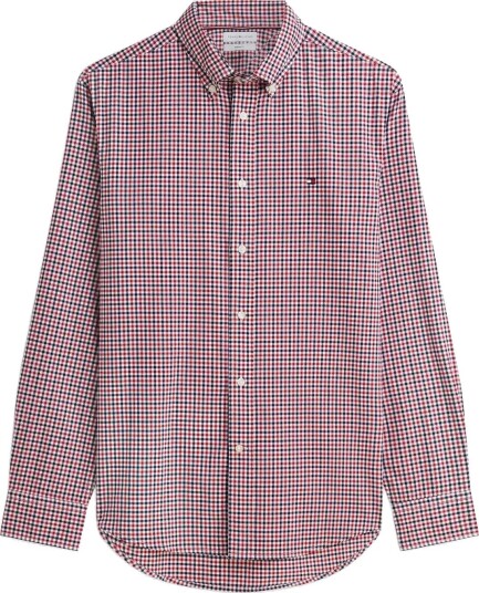 Tommy Hilfiger Flex Poplin Gingham Shirt MEDIUM RED MULTI CHECK XXL