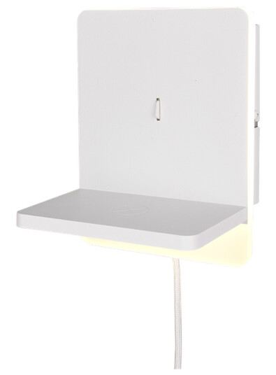 Fairfield vegglampe 9W 3000 Kelvin med USB 3-step dim Hvit