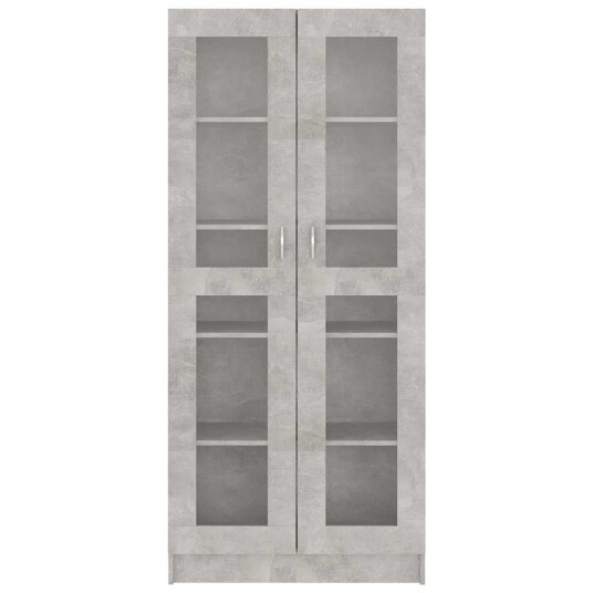vidaXL Vitrineskap betonggr? 82,5x30,5x185,5 cm sponplate