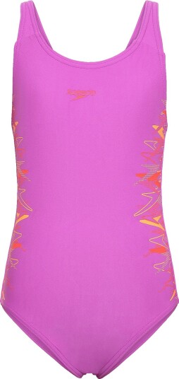 Speedo Placement Muscleback Swimsuit NEON JELLY/POST IT PINK 128