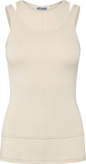 Weekday Layered Tank Beige XL
