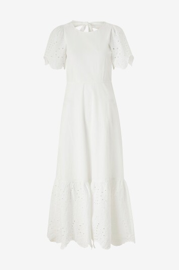 Selected Femme Maxikjole slfKelli SS Ankle Broderi Dress Hvit