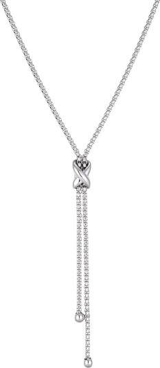 Bud To Rose Cross Necklace Silver   Silver   ONE SIZE