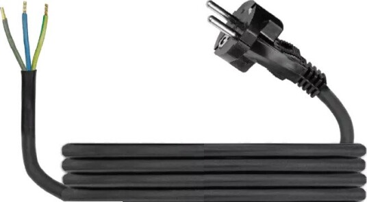 Pawbol Gummikabel Med Støpsel 3x1.5mm2 1.5m Svart H05rr-F3