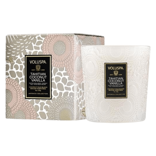 Voluspa Tahitian Coconut Vanilla Classic Boxed Candle 60h