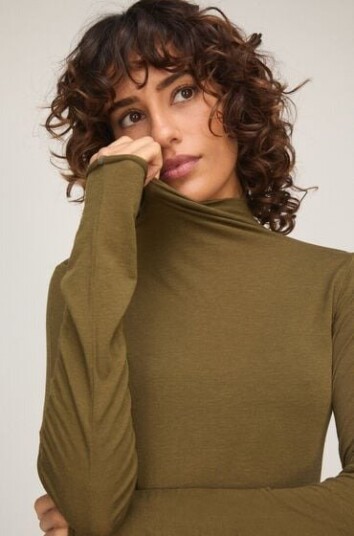 Hunkemöller super soft cashmere skjorte med høyhalset genser Grønn