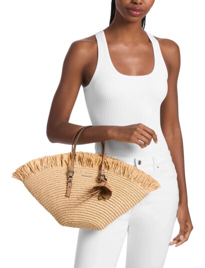 Michael Kors Lg Fan Tote Brown ONE SIZE Michael Kors Lg Fan Tote Brown ONE SIZE