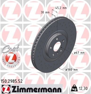 ZIMMERMANN 150.2985.52 Bremseskive
