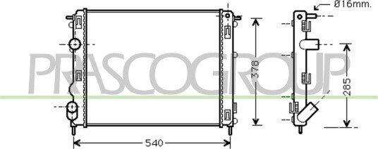 PRASCO DS917R005 Radiator motorkjøling