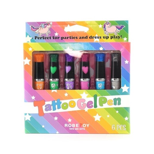 Robetoy Tattoo Gel Pen Deluxe 6 pcs 11904 Robetoy Tattoo Gel Pen Deluxe 6 pcs 11904