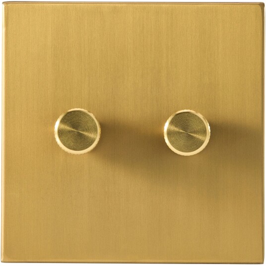 Double Rotary Wall dimmer Brass Double Rotary Wall dimmer Brass