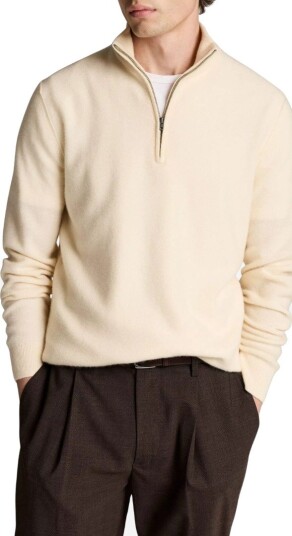 Vince Boild cashmere half zip L hvit herre