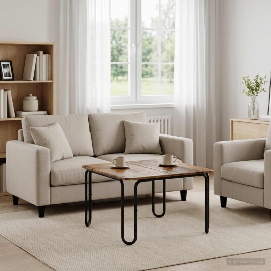 vidaXL Kaffebord Gammelt tre 100 x 100 x 45 cm Konstruert tre
