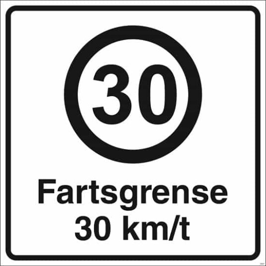 FARTSGRENSESKILT 30km/t