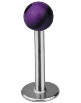 Magic Stone Labret med Lilla og Svart Kule