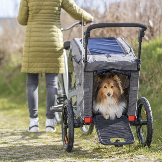 Trixie Premium Sykkelvogn Hund Grå M - Trygg og Komfortabel