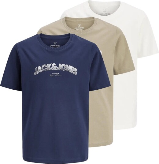 Jack & Jones Jjavery Tee Ss Crew Neck 3Pk Mp Jnr   Cream   128