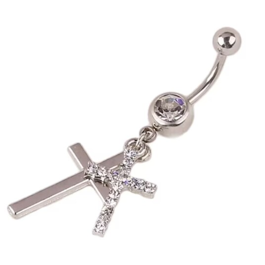 Navelpiercing dubbel kors