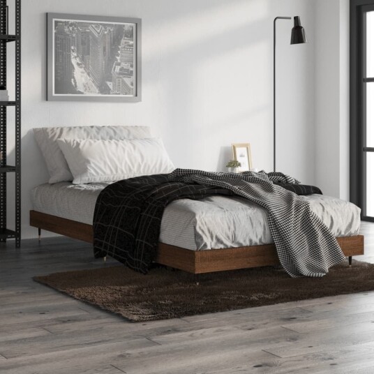 vidaXL Sengeramme brun eik 100x200 cm konstruert tre
