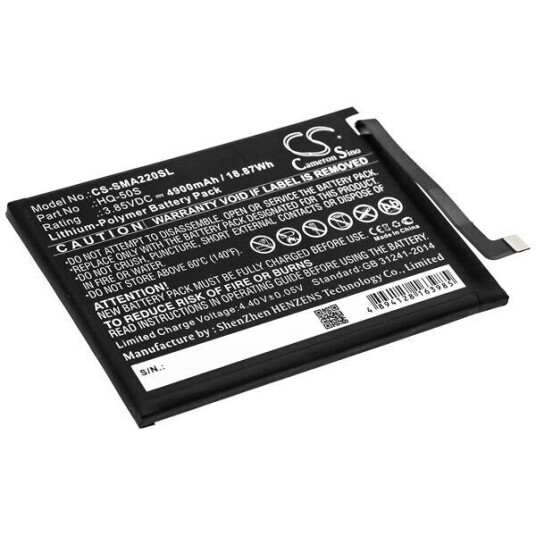 Samsung Galaxy A02 2021 batteri (4900 mAh 3.85 V, Sort)