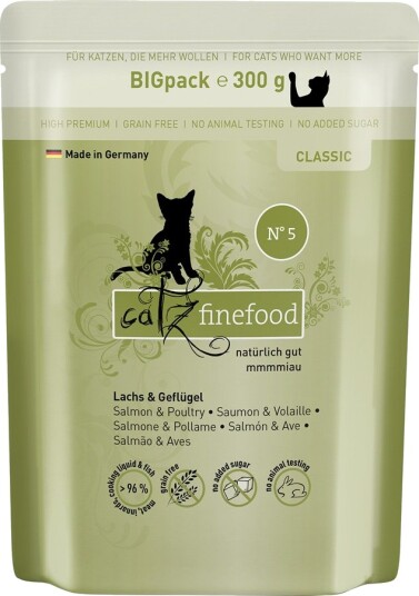 Catz Finefood Våtfôr Laks & Fjærkre 24 X 300 G