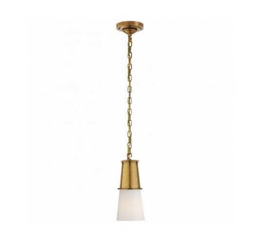 Robinson Small Pendant Antique Brass/White Glass Robinson Small Pendant Antique Brass/White Glass