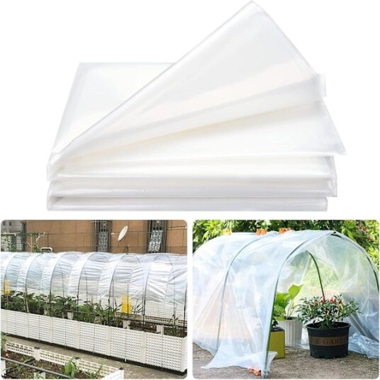 2x10m Transparent Polyetylen Drivhusfolie, Ekstra Tykk Hagefolie, Folie Tunnel Bruk x 10 m