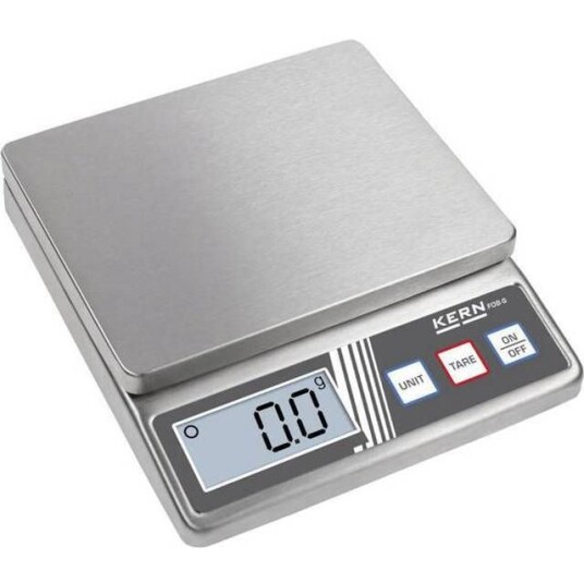 Kern FOB 500-1S Brevvægt Vejeområde: 0.5 kg Aflæsningsnøjagtighed: 0.1 g Batteridrevet Sølv