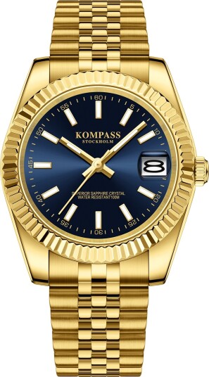 Kompass Santorini Sapphire Steel Gold Blue