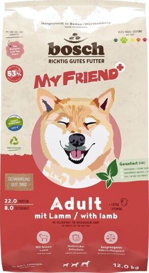 Bosch My Friend Tørrfôr Adult My Friend+ Dog Med Lam 2 X 12 kg Bosch My Friend Tørrfôr Adult My Friend+ Dog Med Lam 2 X 12 kg
