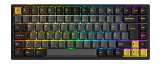 Akko 3084B Black/Gold CS Jelly Pink - ND - Gamingtastatur - Nordisk - Svart Akko 3084B Black/Gold CS Jelly Pink - ND - Gamingtastatur - Nordisk - Svart