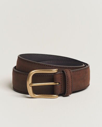 Crockett & Jones 3,5 cm Belt Dk Brown Rough-Out Suede Crockett & Jones 3,5 cm Belt Dk Brown Rough-Out Suede