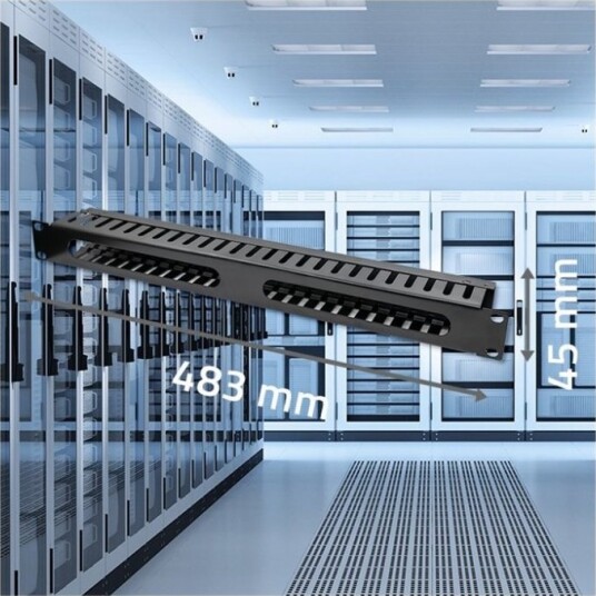 Qoltec 19" kabelorganisator 24 port 1U svart