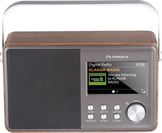 Amadeus Cornetto L bærbar DAB+ radio Valnøtt Amadeus Cornetto L bærbar DAB+ radio Valnøtt