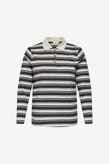 Only Carmakoma Pologenser carGlobe L/S Polo O neck Blouse Jrs Hvit Only Carmakoma Pologenser carGlobe L/S Polo O neck Blouse Jrs Hvit