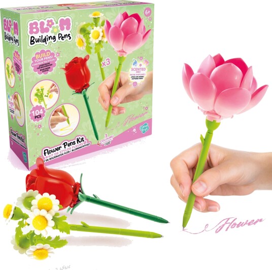 Bloom Building Pens Flower Brick Penner 3-Pakk