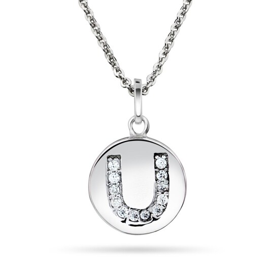 Pan Jewelry, Anheng i sølv med zirkonia bokstav U Pan Jewelry, Anheng i sølv med zirkonia bokstav U