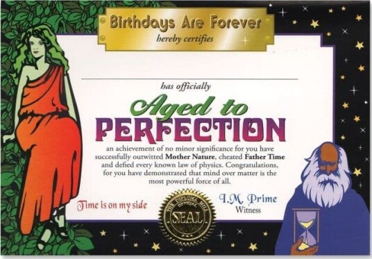 Dobbelt Kort Sertifikat Aged to Perfection