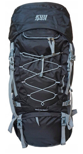 Tursekk Dame Herre Svart Romslig Kubisport 75 L