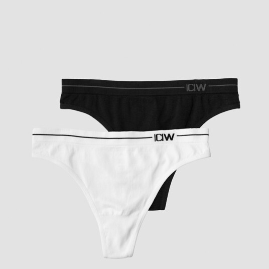 Everøday Seamless Thong 2-pack, Black/White Svart/Vit Medium Everøday Seamless Thong 2-pack, Black/White Svart/Vit Medium
