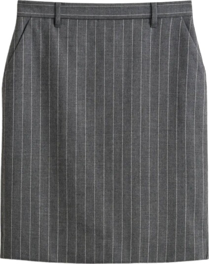 Gant Pinstripe Wool Pencil Skirt Grey 40
